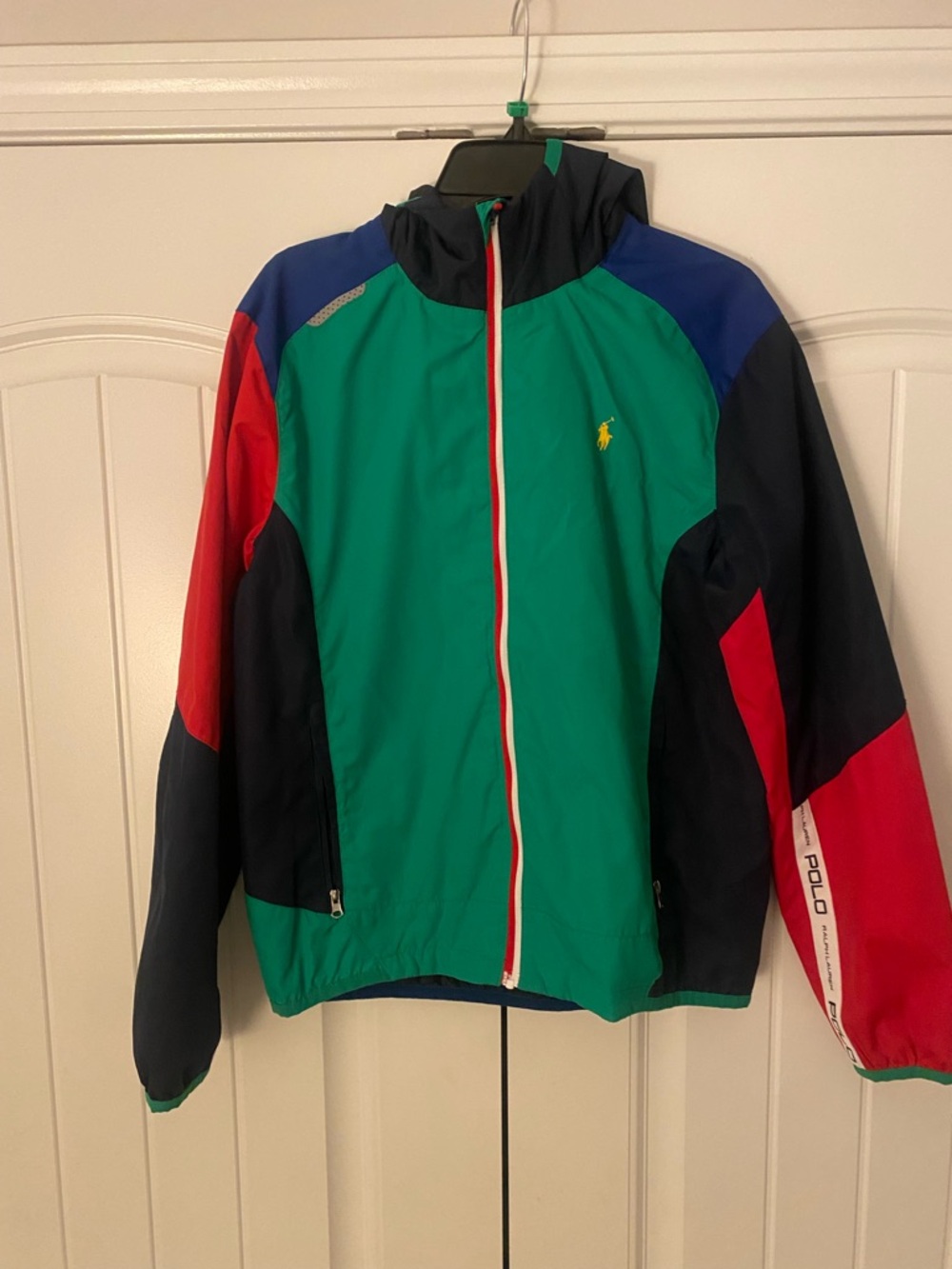 Polo by Ralph Lauren Colorblock Green Navy Red Windbreaker Jacket
